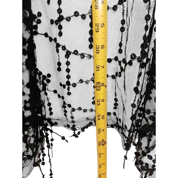 MICHELLE Sequins DUSTER Coverup One Size Fits Most BLACK Sparkle Shimmer Jacket - Picture 13 of 14